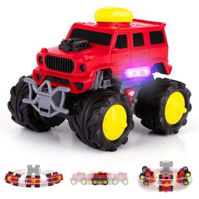 تضيء ArtCreativity Truck Monster Truck للأولاد - لعبة كبيرة مع الأضواء والأصوات ، والأمام ، والخلف والرقص أوضاع قيادة - تدير البطارية شاحنة كبيرة للأطفال
