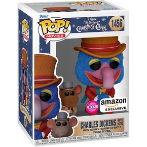 Funko Pop! & Buddy: Disney Holiday - The Muppet Christmas Carol, Gonzo as Charles Dickens with Rizzo (Flocked), Amazon Exclusive