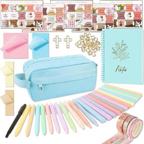 Bible Study Supplies Journaling Kit for Women, Bible Study Kit Includes No Bleed Highlighters and Pens, Pen Case, Annotation kit, Christian Gifts for Women, Beginners in Kuwait