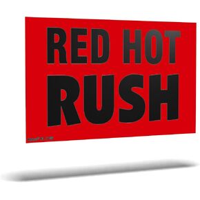 Kenco 3 "× 5" Red Hot Rush Fluorescent FluorScent Label Scensions للشحن والتعبئة - 500 ملصقات لاصقة لكل لفة