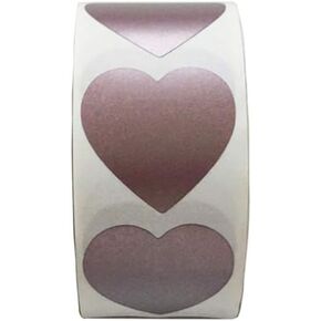 1Roll/300Pcs Heart-Shape Scratch Off Labels Stickers 1 Inch Self-Adhesive Scratch Label for Wedding Birthday Party Game Gifts Crafts (Rose Gold)