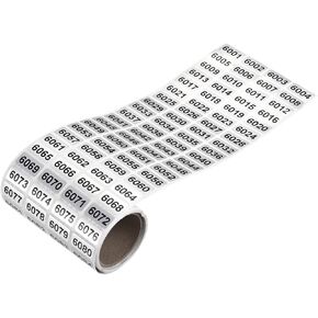 PENCK 7001 to 8000 Number Label Stickers Black Inventory Numbering Small Consecutive Number Sticker for Office Warehouse Classification Storage in Saudi Arabia