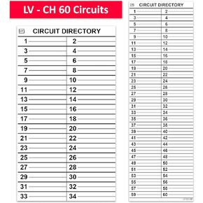 60 Circuits 3 Pack Replacement for Cutler Hammer Eaton Electrical Circuit Breaker Fuse Panel Directory Labels Stickers Decals CKTDIR