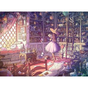 Buffalo Games - Bonjour - Brittnie Ortega - Witch's Library - 1000 Piece Jigsaw Puzzle for Adults - Challenging Puzzle Perfect for Game Nights - Finished Size is 26.75 x 19.75