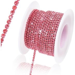 10 Yards 4 MM Rhinestone Chain Trim Crystal Rhinestone Close Chain Trim for Sewing Crafts, DIY Decoration, Jewelry, Clothing, Shoes(Light Blue) in Kuwait