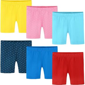 Ruisita 6 Pack Cotton Short Tights Toddler Girl Shorts Thickened Dancewear Short Premium Bike Shorts Safety Short for Kids