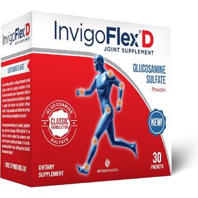 INVIGOFLEX® D - 1500mg of Glucosamine Sulfate Powder (Classic Formulation) - Premium Joint Supplement for Knees, Hands, Back, and Hip Support Packets - 30 Packets