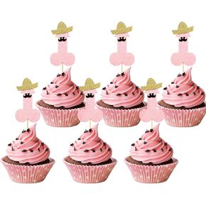 24pcs party party cupcake topcake hat bed gold glitter glitter bachelorette cupcake تختار الزخارف لحفل العازبة