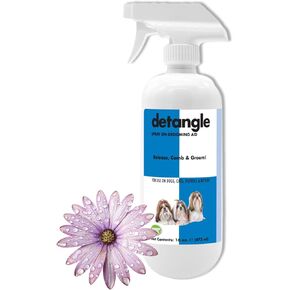 Detangle Pet Spray for Dogs, Cats, Puppies and Kittens 16 oz. | Leave-in Conditioner | Dog and Cat Detangling & Dematting Spray | Tangle Remover | Paraben-Free | Made in The USA