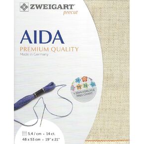 precut Zweigart Rustico-Aida 14 Count Wheat 3279/54. قماشية الإبرة ، نسيج غرزة متقاطع ، قماش تطريز 51 ٪ من القطن ، 34 ٪ فيسكوز و 15 ٪ من الكتان