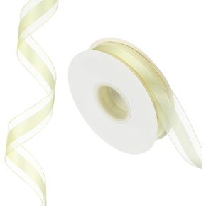 PATIKIL 50 Yards x 1" Organza Chiffon Gold Edge Ribbon, Gold and Purple Candy Satin Striped Sheer Craft Ribbons for Bows Making, Gift Wrapping, Wreath, Birthday Wedding Decoration