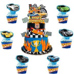 25 PCS Cupcake Cake Topper - Race -Cupcake Topcake Toppers Cake Topper لحفلة عيد الميلاد ودش الطفل