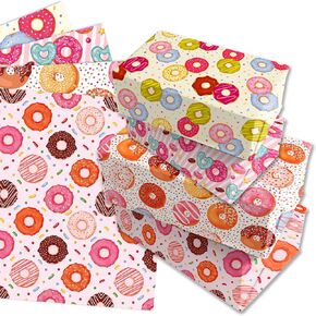 Littkeef Cliaet Donut Paper Paper Set - 12 Sheets Dounut Glapp Wrappe Paper 4 Design Donut Wrapp Paper for Donut تحت عنوان Decorations 20 'x 27' ''