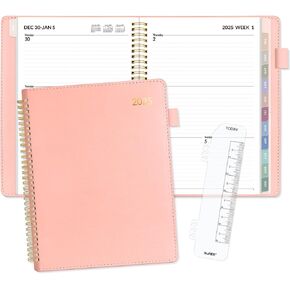 SUNEE 2025 Weekly & Monthly Planner 9"x11.2"- 12 Month (January 2025 - December 2025), Vegan Leather Cover, Pocket, Bookmark, Notes, Monthly Tab