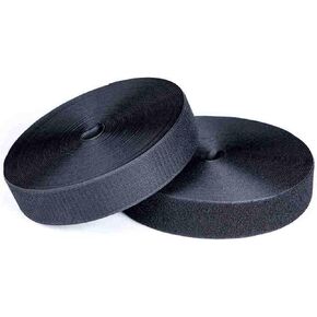 Sew On Hook and Loop Tape 11 Yards, Fastening Nylon Fabric Tape (4 in Wide, 11 Yards Hook and 11 Yards Loop) Black for DIY Craft Interlocking Tape Sewing Fasteners with Non-Adhesive