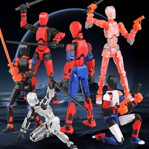 6PACK TITAN T13 ACTION ACTURES SET - Lucky Spider T13 ACTION Figure 3D Printed Robot Figures Titan 13 Action Figures for Model Collector Hight for Kid 3-8 year （（（）））