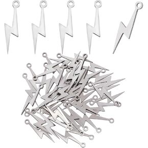 50pcs سحر الترباس الصاعقة الفولاذ المقاوم للصدأ لصنع المجوهرات