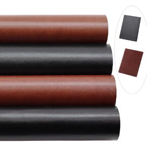 4pcs Pu Leather Book Cloth for Bookbinding 17 × 13 بوصة قاعدة غير منسوجة والجلد الناعم الشبيه بالجلد (2 لون) (أ)