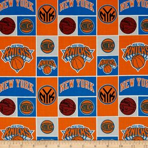 Camelot Fabrics NBA Cotton Broadcloth NY Knicks Orange Fabric By The Yard