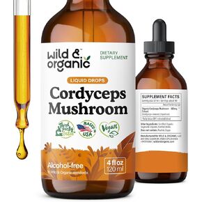 Cordyceps Mushroom Extract - Cordyceps Sinensis Liquid Drops Supplement for Immune and Energy Support - Cordyceps Mushroom Powder Tincture - Vegan, Alcohol Free Mushroom Supplement - 4 Fl Oz