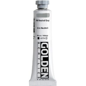 أكريليكات الجسم الثقيلة بواسطة Golden ، N6 Neutral Gray ، 2 Fl. أوز. أنبوب ، طلاء أكريليك احترافي ، غير شفاف