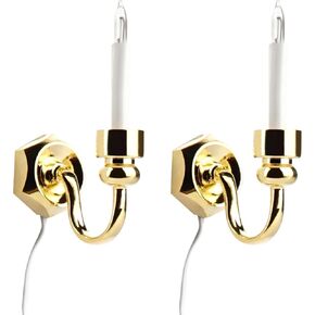 Waldosia 1:12-1" Scale Dollhouse Miniature Single Candle 12V Grand Sconce (Brass)