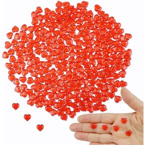 300 PCS مصغرة القلب الأحمر الصغير من البلاستيك الأحمر القلوب الحمراء الحمراء الجزء الأكبر لمزهز مزهرية عيد الحب ديكور مهرجان مهرجان
