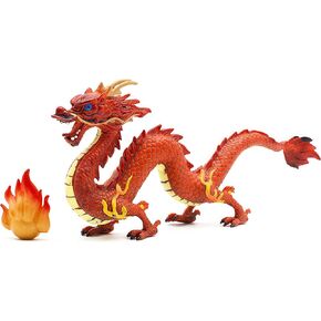 ألعاب Dragon الصينية Gemini & Genius ، وشخصيات التنين ، وشكلات حيوانات التنين الدائمة ، أو هدايا الألعاب أو الزخرفة للديكور ، والمجموعة ، ألعاب الأطفال (Red)