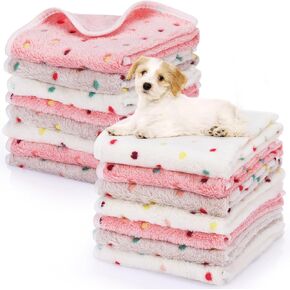 Chumia 15 PCS البطانيات للكلاب Cat ناعمة الناعم الناعم الصوف قابلة للغسل أليف بطانية بطانية نمط بطانية بطانية الصوف للحيوانات الأليفة رمي حصيرة سرير دافئة للقطب الكلب 3 ألوان ، 24 × 16 بوصة (الفيل) in Kuwait