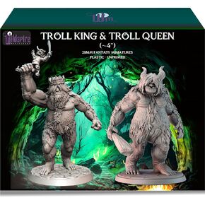 Troll King and Queen for D&D Miniatures - Troll Troll Troll for Dungeons & Dragons Fantasy Tabletop RPG