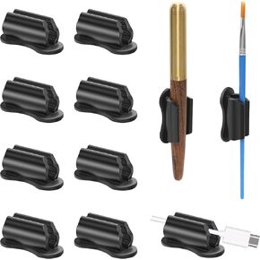 8-Pack Desk Pencil Holder with Double-Sided Tape, Silicone Pencil Holder & Marker Holder, Non-Slip Inner Grip for Pencils, Pens & Markersfor Pencils, Pens & Markers, Perfect for Office & School