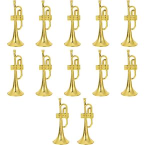 12 مساءً نموذج الآلات الموسيقية طراز 1:12 Scale Trumpet Miniature Christmas الحلي
