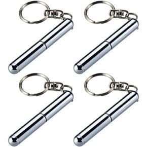4pcs الفضة قلم صغير قابل للسحب مصنوع من أداة معدنية من الفولاذ المقاوم للصدأ القلم القلم القلم القلم القلم أدوات أبي ، عيد ميلاد ، عيد الميلاد للطلاب ، موظفي المكتب ، سلاسل مفاتيح للعاملين في مجال البناء