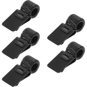 5 PCS مقطع القلم الأسود لدفتر الملاحظات ، حامل القلم العالمي للحافظة ، مقاطع قلم الربيع القابلة للتعديل للمعادن للدفتر ، المكتب ، الحافظة