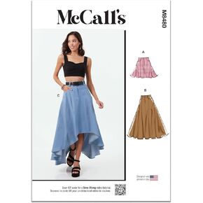 McCall's M8480K5 Misses' Fly Front Skirt Sewing Pattern Packet, Design Code M8480, Sizes 8-10-12-14-16