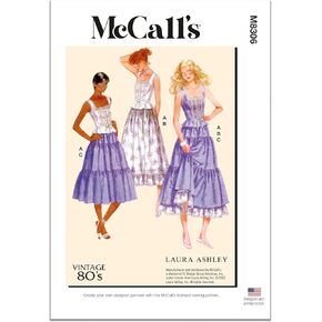 McCall's Misses 'Top and Skirts Swing Pattern Kit by Laura Ashley ، Design Code M8306 ، أحجام 16-18-20-22-24