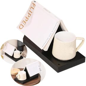Book Nook Reading Valet ، Reading Valet Stand ، Break مع حامل الكأس ، حامل الكتب منضدة