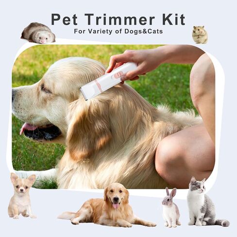 KIKETECH Quiet Dog Grooming Clippers - 4 in 1 Professional Dog Hair Clippers for Small Cats Dogs Pets, Rechargeable Cordless Pet Trimmer for Grooming, PinkRose in Saudi Arabia