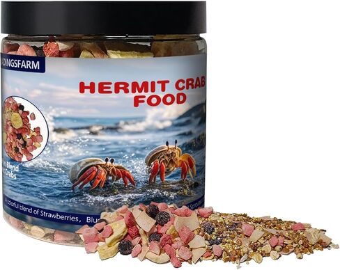 JADINGSFARM Fruity Buffet Blend Diet, 4.4 oz Food for Hermit Crabs, All Natural Hermit Crab Food, Hermit Crab Treats, High Protein & Nutrient Blend Diet of Oats, Blueberries, Strawberry, Banana, Sprouted Seeds Mix for Hermit Crabs. in Kuwait