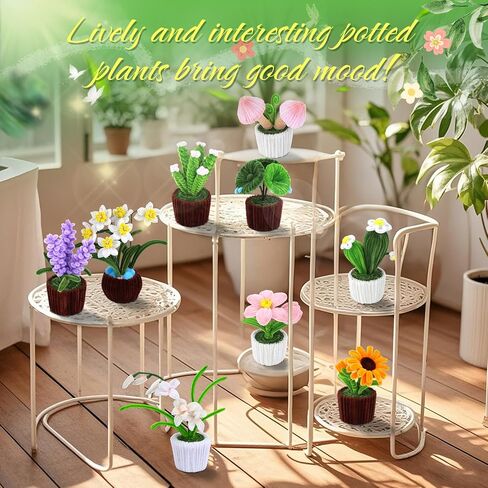 UzecPk Pipe Cleaner, Pipe Cleaner Flower Craft kit, 10 Colors Pipe Cleaners Bulk Chenille Stem Pipe Cleaners Plant Kit for DIY Craft Holiday Creative Decorations with Tutorial and Accessories in Kuwait