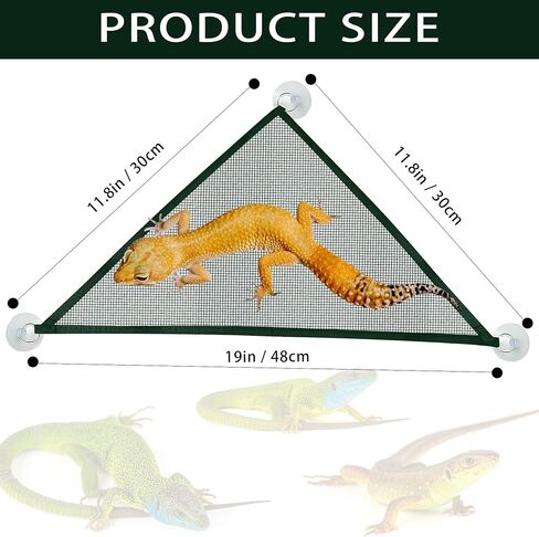 2 Pcs Bearded Dragon Lizard Hammock, Geckos Hammock, Breathable Mesh Reptile Hammock, Suitable for Large & Small Bearded Dragons Anole Geckos Lizards or Snakes（Black） in Kuwait