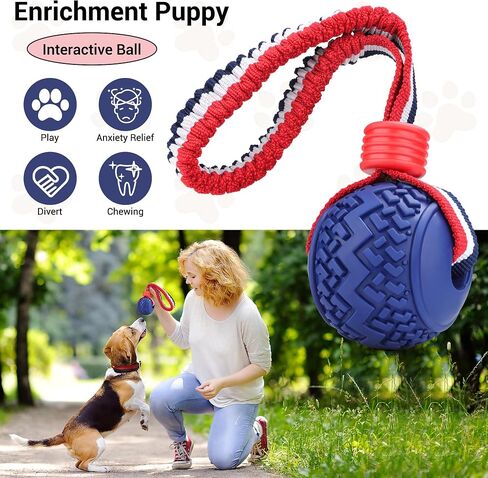 JAKPAK Dog Toys Dog Ball Interactive Dog Ball Rope Toy for Puppy Teething Chew Dogs Ball with Rope Kitten Dog Ball for Medium and Small Dog Ball with Rope for Tug of War, Training, Fetch(Red) in Saudi Arabia