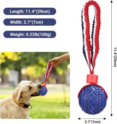 JAKPAK Dog Toys Dog Ball Interactive Dog Ball Rope Toy for Puppy Teething Chew Dogs Ball with Rope Kitten Dog Ball for Medium and Small Dog Ball with Rope for Tug of War, Training, Fetch(Red) in Saudi Arabia