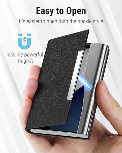 حامل بطاقة MaxGear Business ، PU Leather Cards Cards للرجال والنساء ، منظم حامل البطاقات الاحترافي مع حظر RFID ، الكربون الأسود in Kuwait