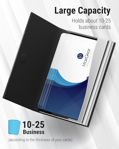 حامل بطاقة MaxGear Business ، PU Leather Cards Cards للرجال والنساء ، منظم حامل البطاقات الاحترافي مع حظر RFID ، الكربون الأسود in Kuwait