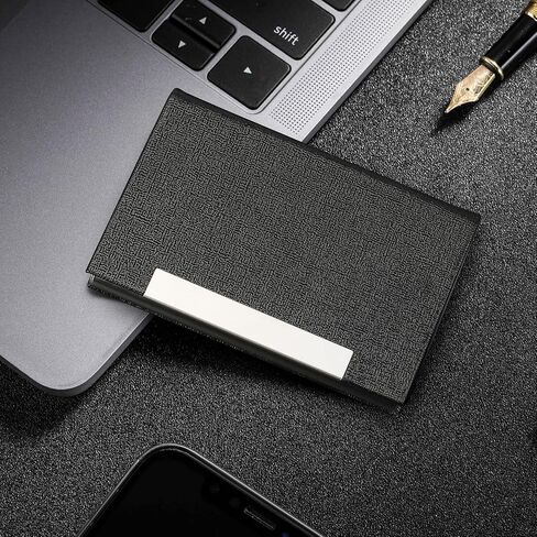 حامل بطاقة MaxGear Business ، PU Leather Cards Cards للرجال والنساء ، منظم حامل البطاقات الاحترافي مع حظر RFID ، الكربون الأسود in Kuwait