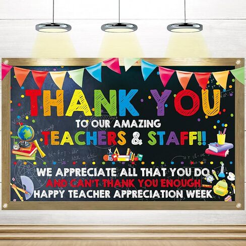 Thank You Banner – We Appreciate You Banner Thank You For All You Do Backdrop for Staff Employee Teacher Nurse Doctor Volunteer Appreciation – Reusable Decorations for Retirement, Ceremony Party Decor in Saudi Arabia