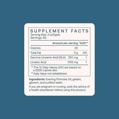 BodyBio Evening Primrose Oil - Natural Gamma Linolenic Acid for Healthy Skin & Hormone Balance - Non-GMO, Cold Pressed, 180 softgels in Kuwait