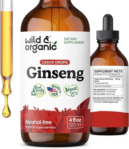 Korean Red Panax Ginseng Liquid Extract - Organic Ginseng Root Drops - Red Ginseng Tincture Complex - Vegan, Alcohol Free Supplement - 2 fl oz in Saudi Arabia