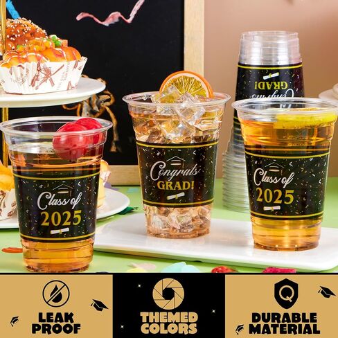 Joyin 100 PCS 16oz حفل التخرج من الكؤوس البلاستيكية (RED) ، CRARG يمكن التخلص من الكؤوس للصف من 2025 خريجي ، أكواب الحيوانات الأليفة الجزء الأكبر لعام 2025 مدرسة ثانوية تخرج تخرج الحفلات. in Kuwait